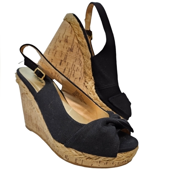 Madden Girl Elivia Peep Toe Slingback Cork Wedge Espadrille Women's Size 8.5 - Picture 2 of 14